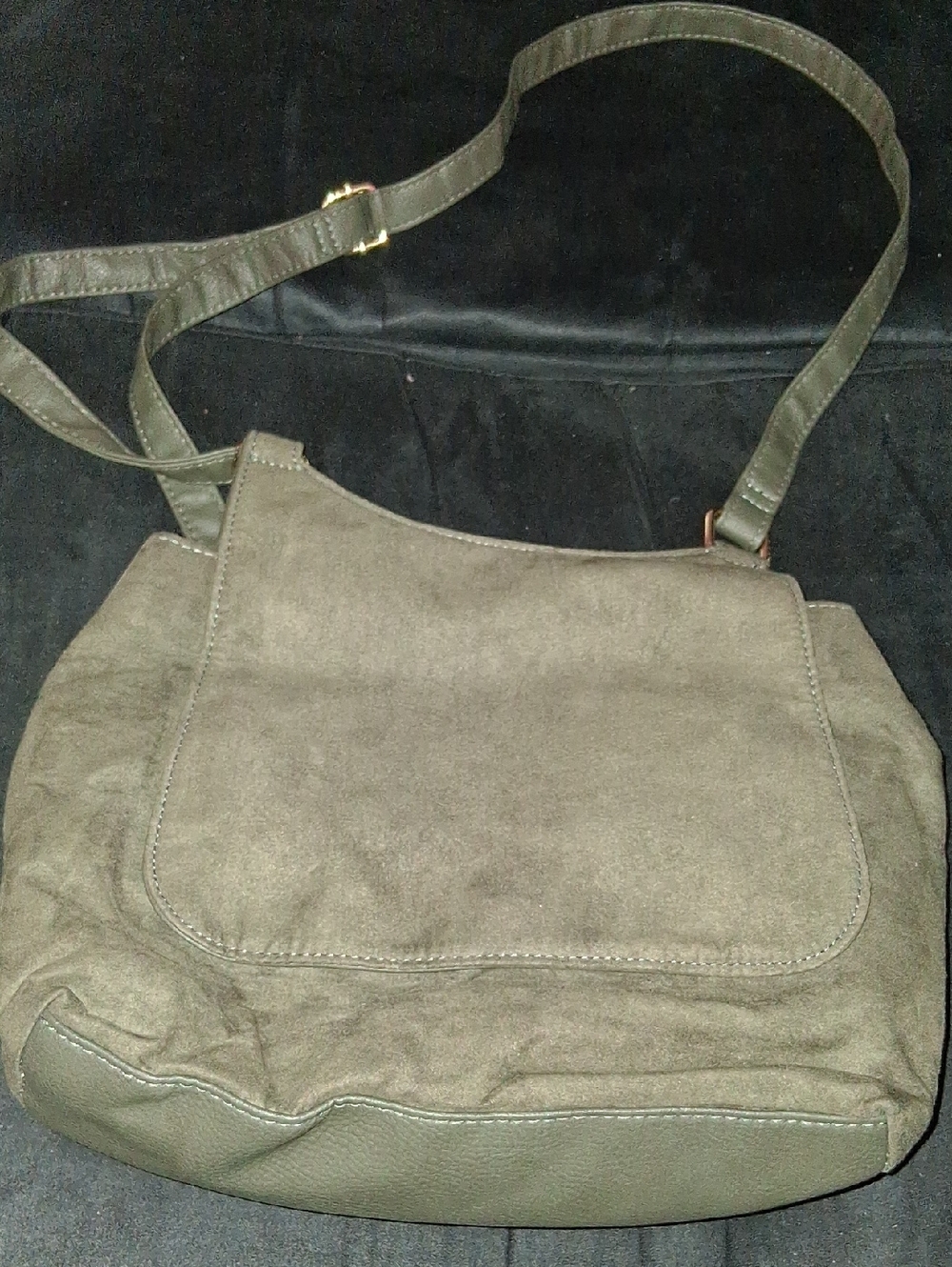 American Eagle Outfitters Olive Green Suede Crossbody Bag